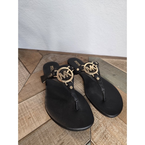 Michael Kors Shoes - Michael Kors Women's Aubrey Charm Black‎ PVC Thong Sandal Black 6.5M